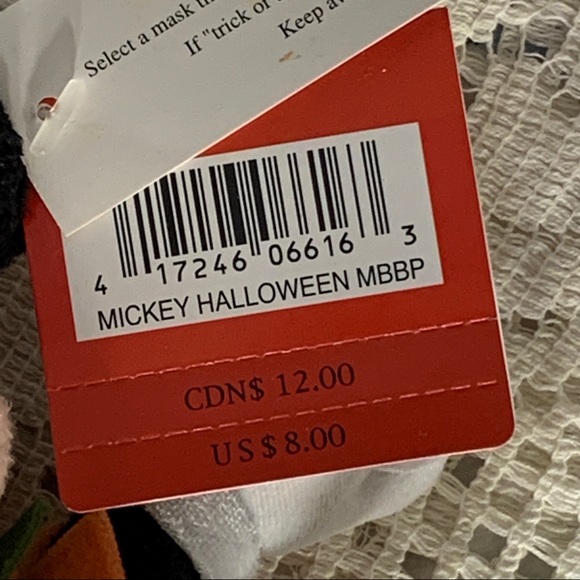 NWT, Vintage rare Mickey Mouse Pumpkin , 6 inch beanie - Picture 5 of 6